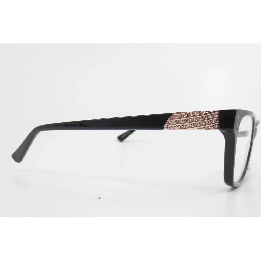 Chelsea Morgan CM 202237 BLK Black Rose Gold Crystal Eyeglass Frames 54-16-140